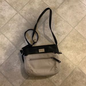 Tignanello Black and Cream Crossbody Purse